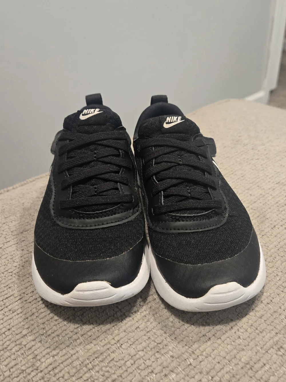 Nike Kids Black and White Logo Running Shoes
